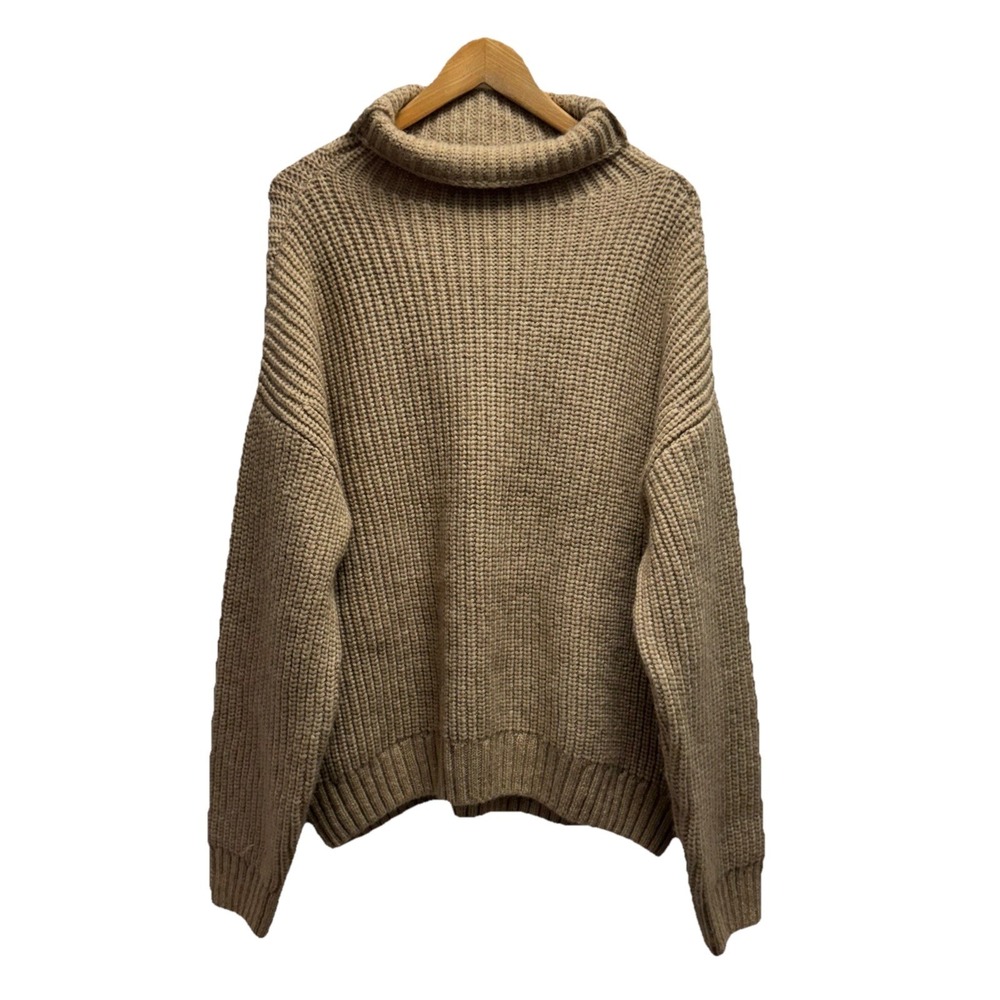 Anine Bing Womens Medium Relaxed Brown Alpaca/Wool Turtle Knit Open Knit Sweater - Picture 2 of 6